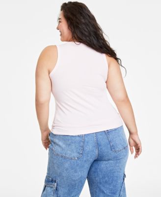 Plus Size Solid Ribbed Tank Top, Created for Macy's