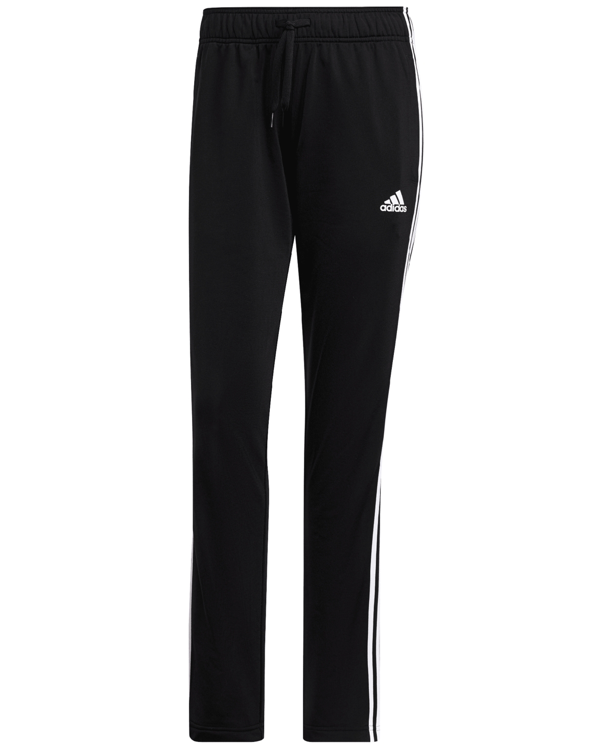 Women's Essentials Warm-Up Slim Tapered 3-Stripes Track Pants - Black