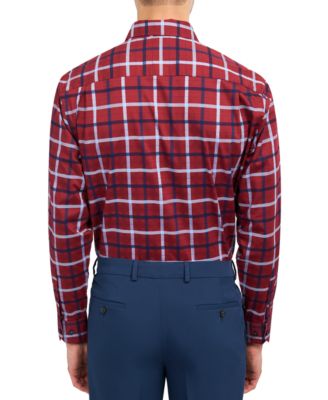 Men's Regular-Fit Windowpane Check Dress Shirt