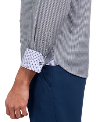Men's Regular-Fit Dobby Gingham Dress Shirt