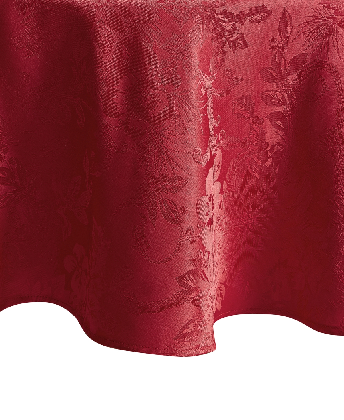 Elrene Poinsettia Elegance Jacquard Holiday Tablecloth - 90