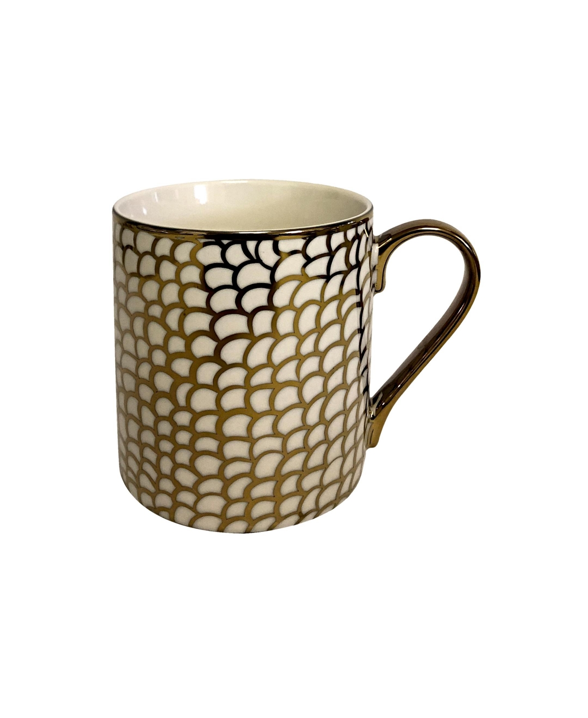 Certified International Mosaic 6-pc. Gold Plated Mugs In White,gold