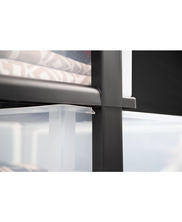 Plastic 3 Drawer Wide Storage Cart with 4 Caster Wheels, Black - Black - ONE SIZE