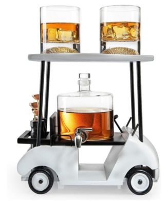 The Wine Savant Glass Golf Decanter and Whiskey Glasses Set, 6 Piece - Macy's