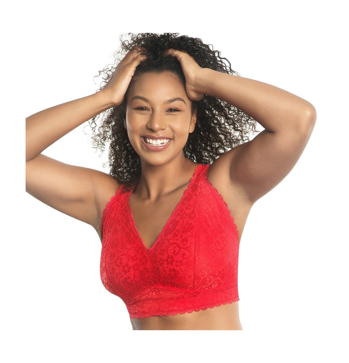 Women's Adriana Wire-Free Lace Bralette - Racing red