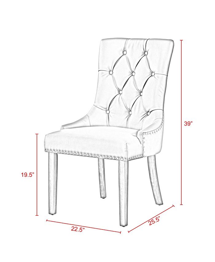 Inspired Home Autumn Leather PU/ Velvet Dining Chair Set of 2 Macy's