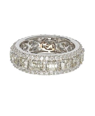 Suzy Levian Sterling Silver Cubic Zirconia Modern Eternity Band Ring
