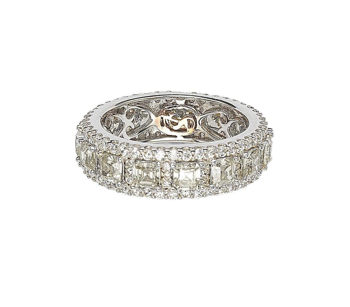 Suzy Levian New York Suzy Levian Sterling Silver Cubic Zirconia Modern Eternity Band Ring