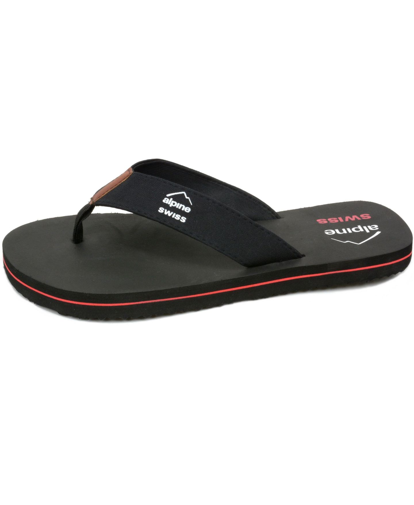 Мужские сандалии Alpine Swiss Flip Flops Beach Sandals EVA Sole Lightweight Comfort Thongs, цвет: Чёрный — фото 2