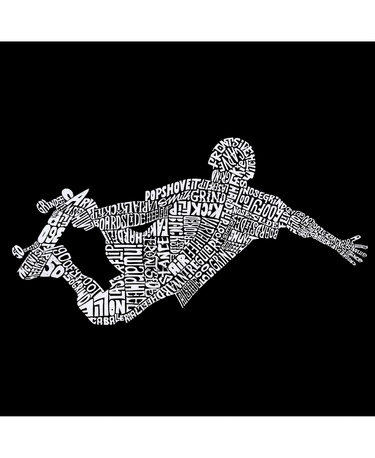 La Pop Art Boys Popular Skating Moves & Tricks Word Art Crewneck Sweatshirt