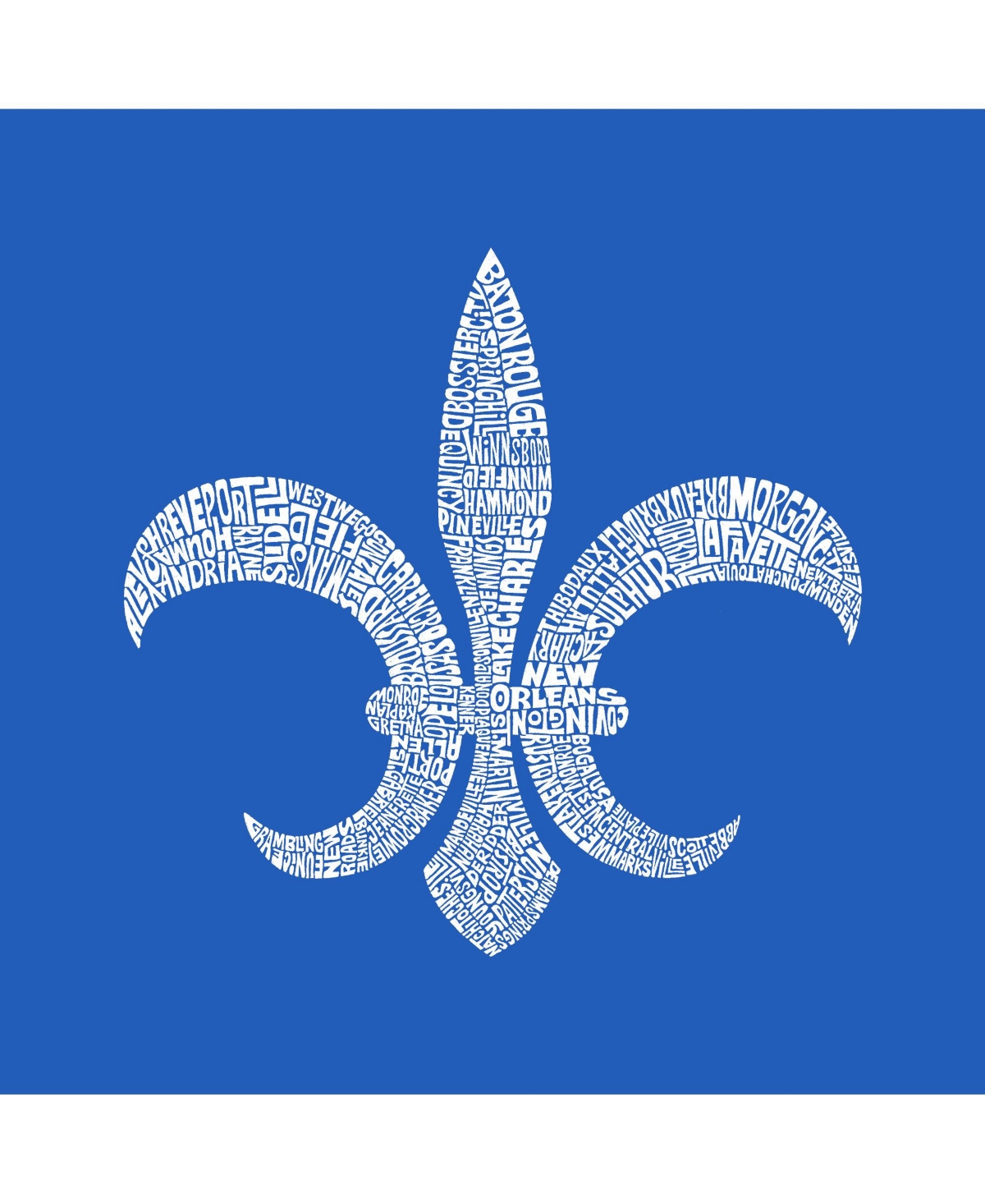La Pop Art Boys Fleur De Lis - Popular Louisiana Cities Word Art Crewneck Sweatshirt