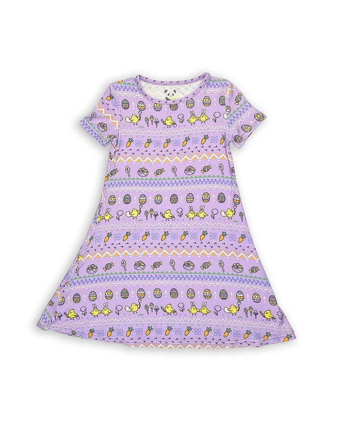 Bellabu Bear Toddler Child Girls Easter Isle Purple Short Sleeve