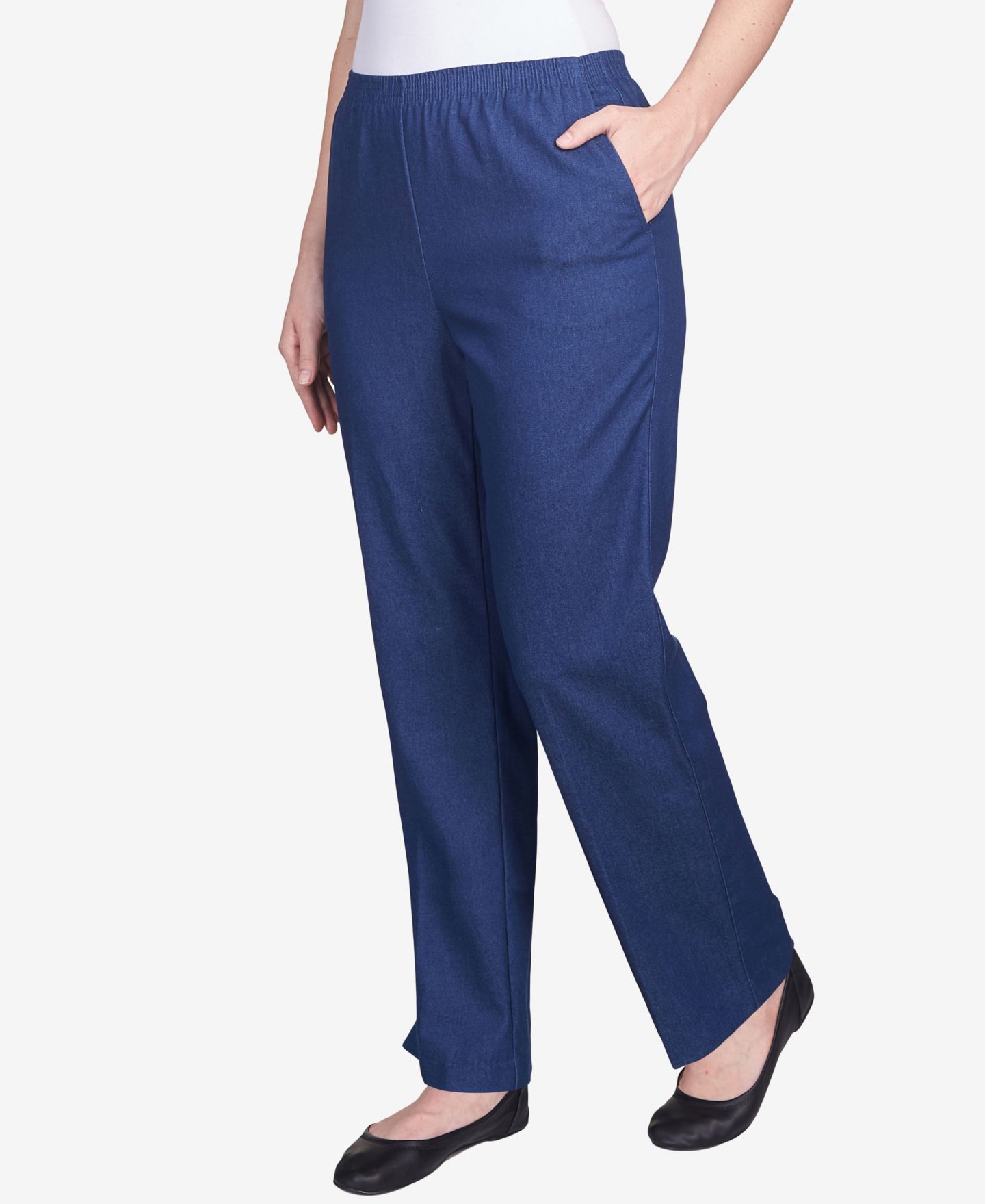 Женские джинсы Alfred Dunner Classics Pull-On Denim Pants in Petite and Petite Short, цвет: Джинсовый — фото 3