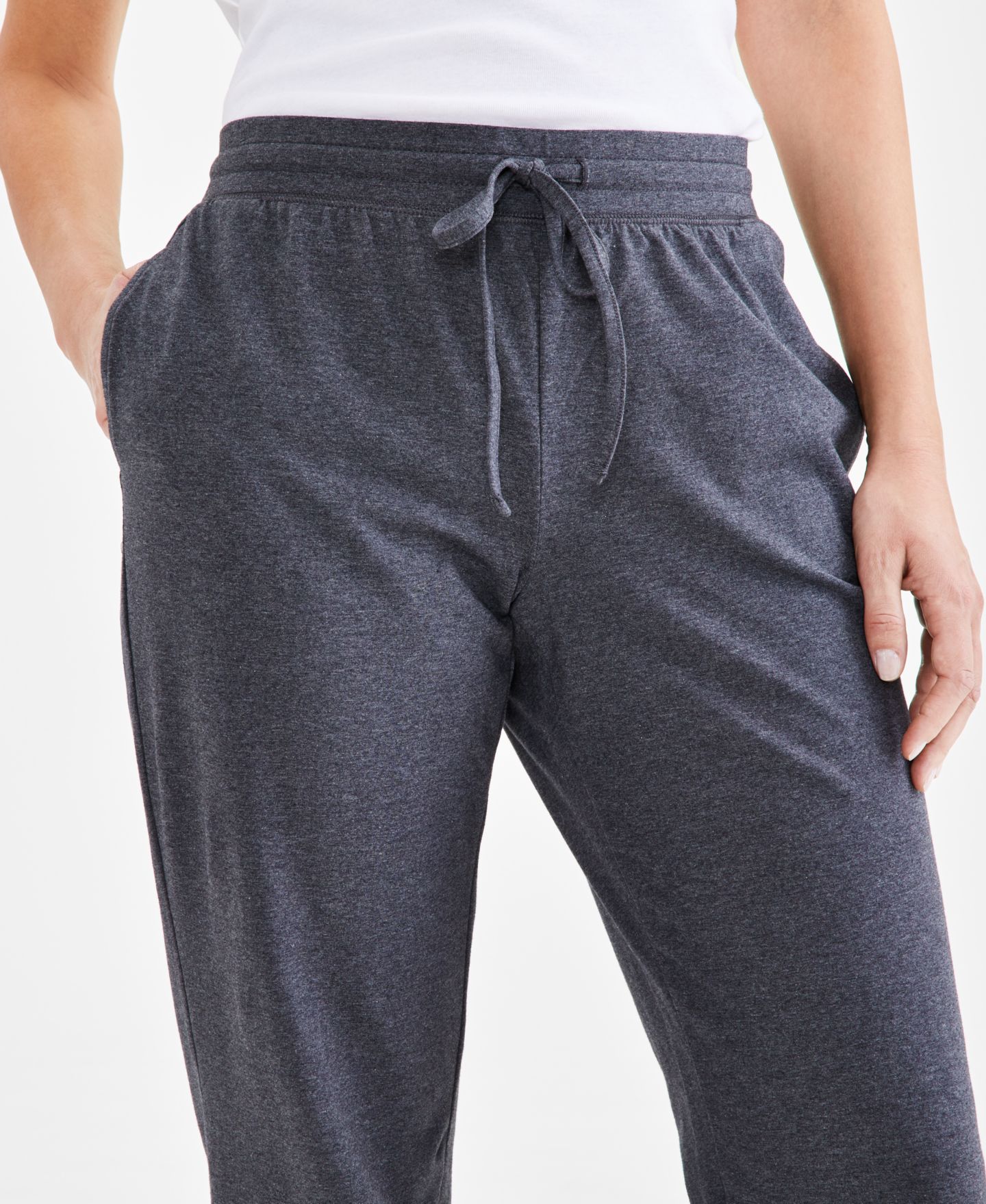 Женские брюки Style & Co Petite Mid-Rise Pull-On Pants, Petite & Petite Short, цвет: Угольный меланжевый — фото 4