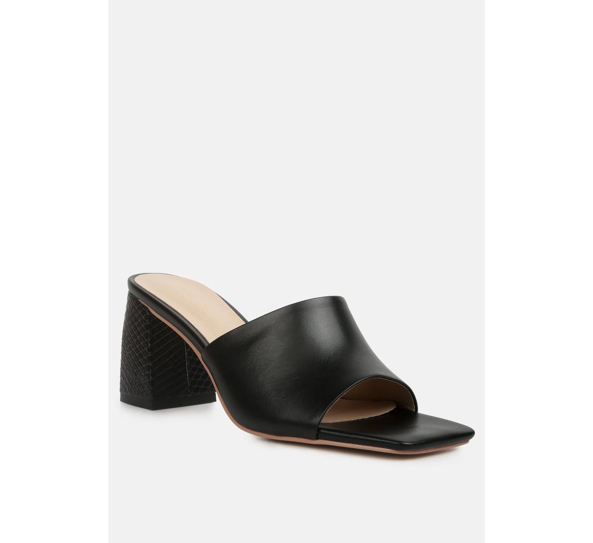 audriana Womens textured block heel sandals - Black