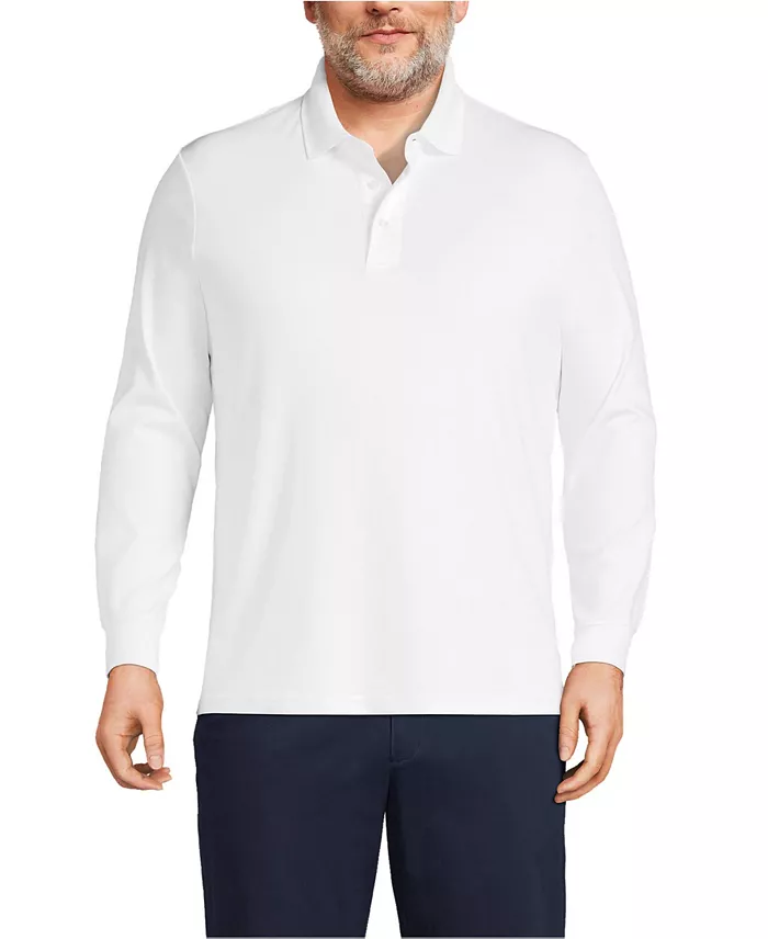 Men's Big and Tall Long Sleeve Super Soft Supima Polo Shirt - thumbnail 7
