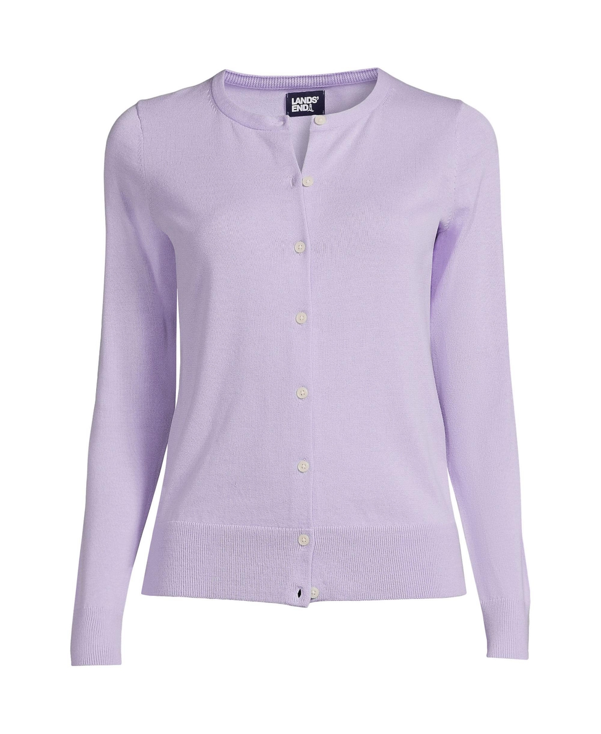 Women's Petite Fine Gauge Cotton Cardigan Sweater - Lavender cloud