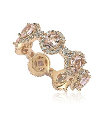 Suzy Levian Oval-Cut Cubic Zirconia in Sterling Silver Stackable Band Ring