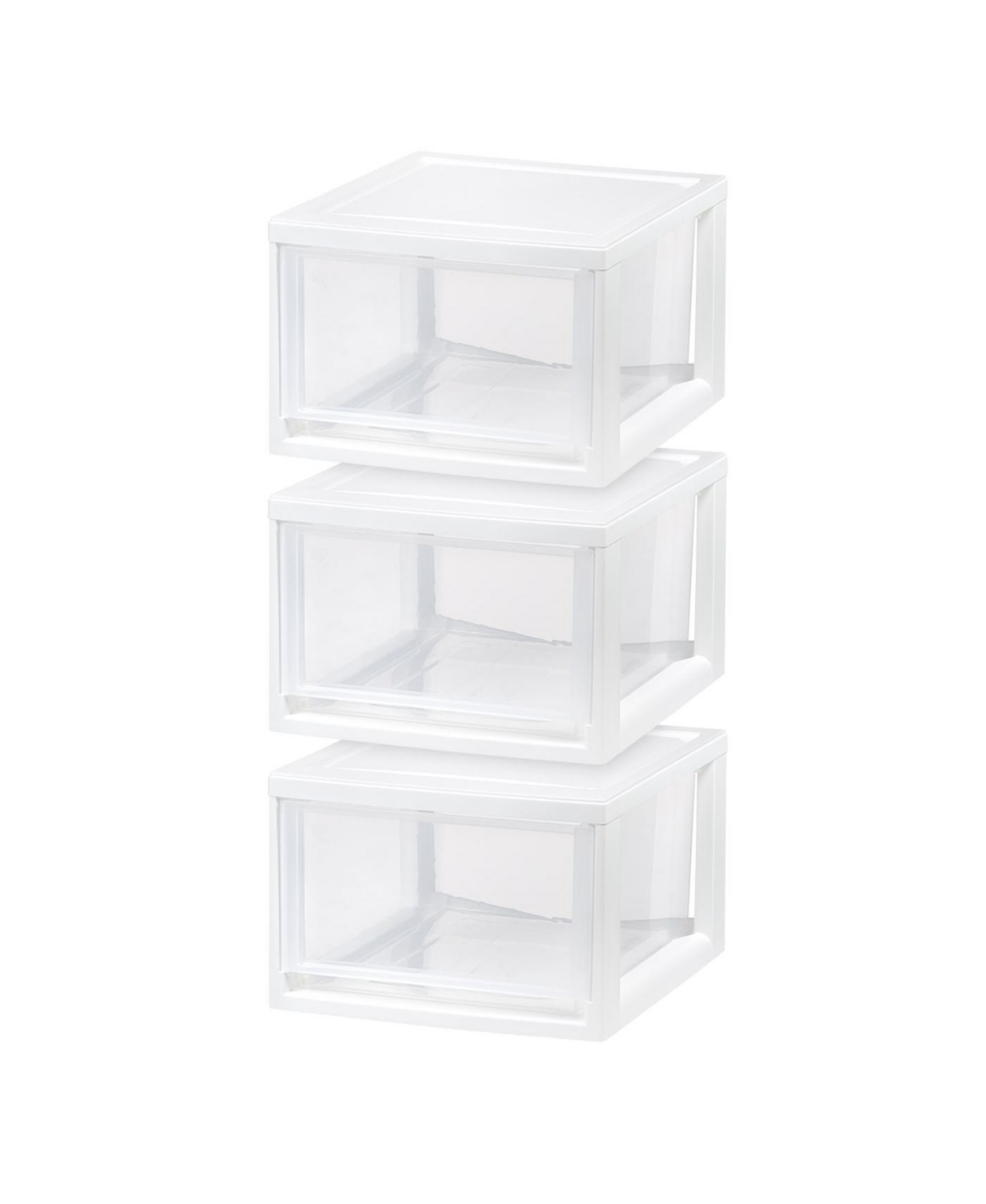 3 Pack 15qt Stackable Plastic Storage Drawers, White - White