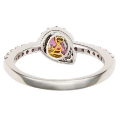 Suzy Levian Sterling Silver Sapphire Pear Shape Petite Ring