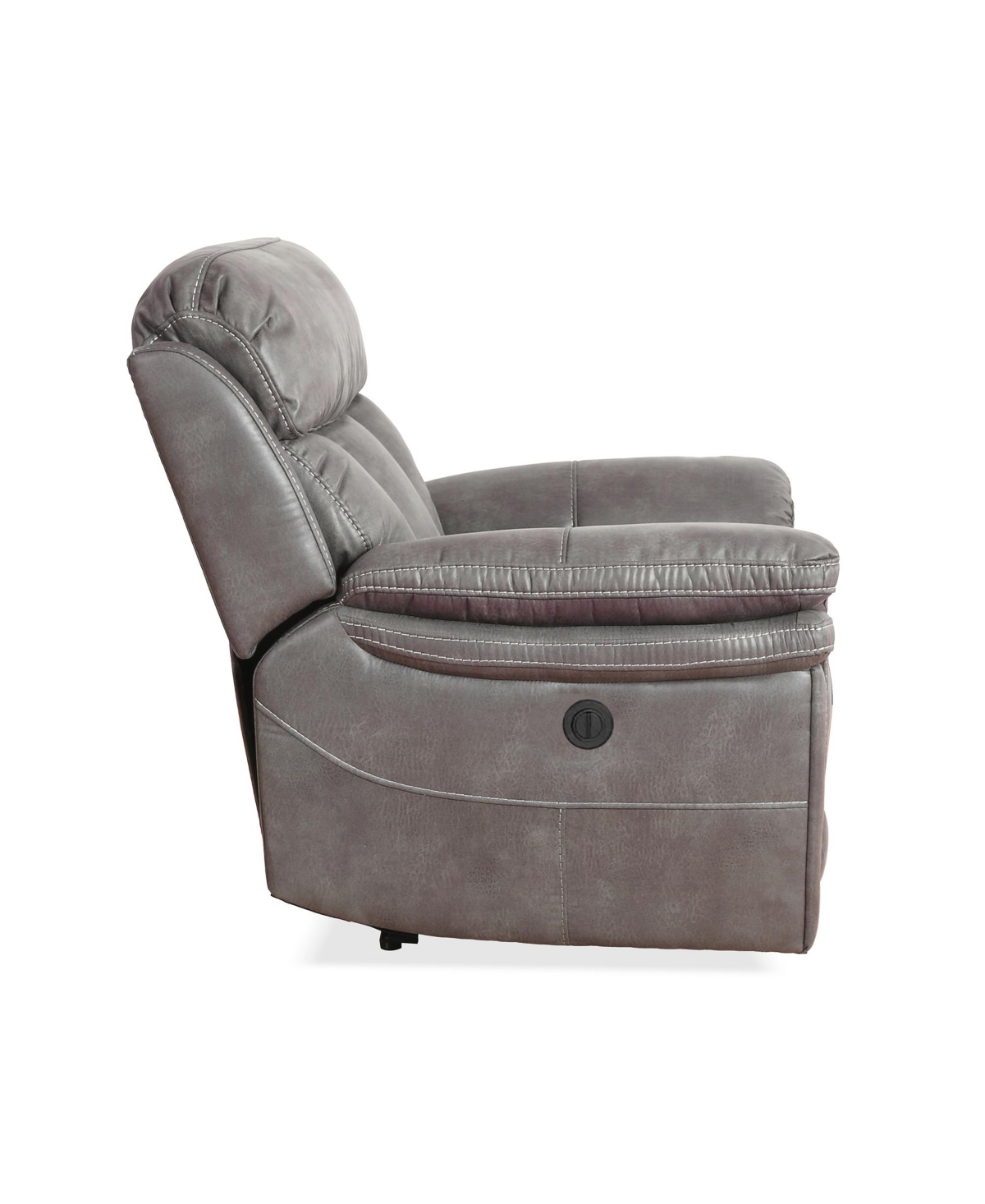 Armen Living Estelle 42" Fabric In Power Recliner Chair In Gunmetal
