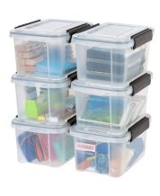 IRIS USA 3 Pack 144qt Large Clear View Plastic Storage Bin with