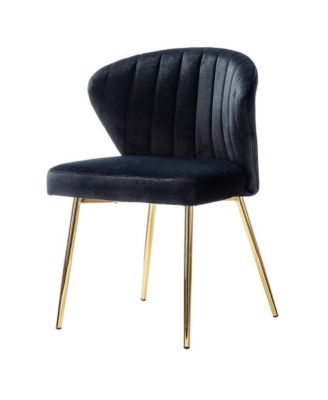 Aruna Velvet Side Chair with Metal Legs