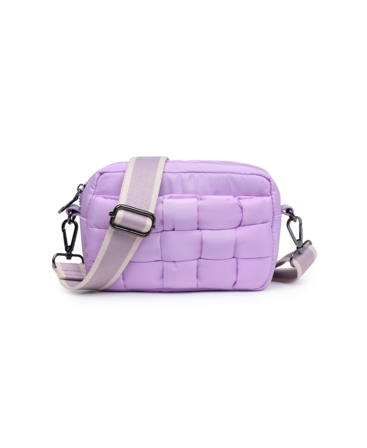 Sol And Selene Inspiration Small Woven Crossbody In Lilac