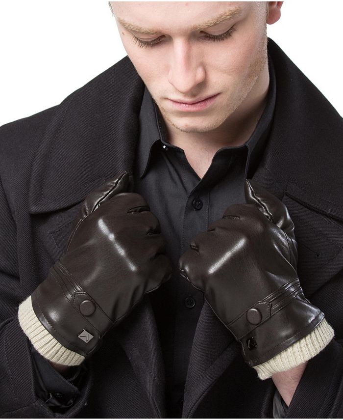 Gallery Seven Men's Classic Touchscreen Lined Winter Gloves - Macy's