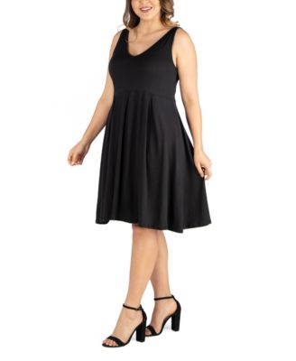 Plus Size Midi Fit and Flare Pocket Dress
