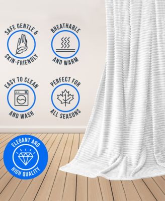 Cut Plush Lightweight Super Soft Luxury Bed Throw, 50" x 60"