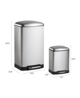 Ashley Rectangular Trash Can with Soft-Close Lid with Mini Trash Can