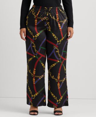 Lauren Ralph Lauren Wide-Leg Linen Pants - Macy's