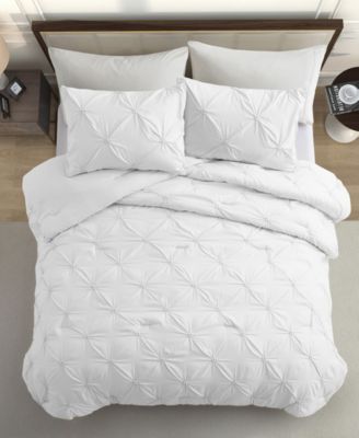 3 Piece Pinch Pleated Down Alternative Comforter Set, King