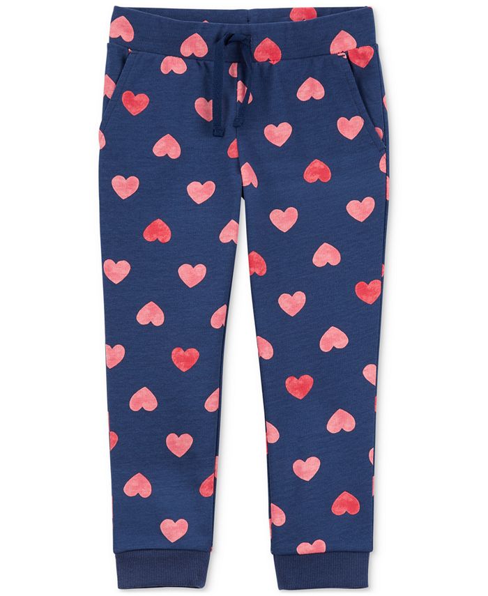 Carter's Toddler Girls Heart-Print Cotton Jogger Pants - Macy's