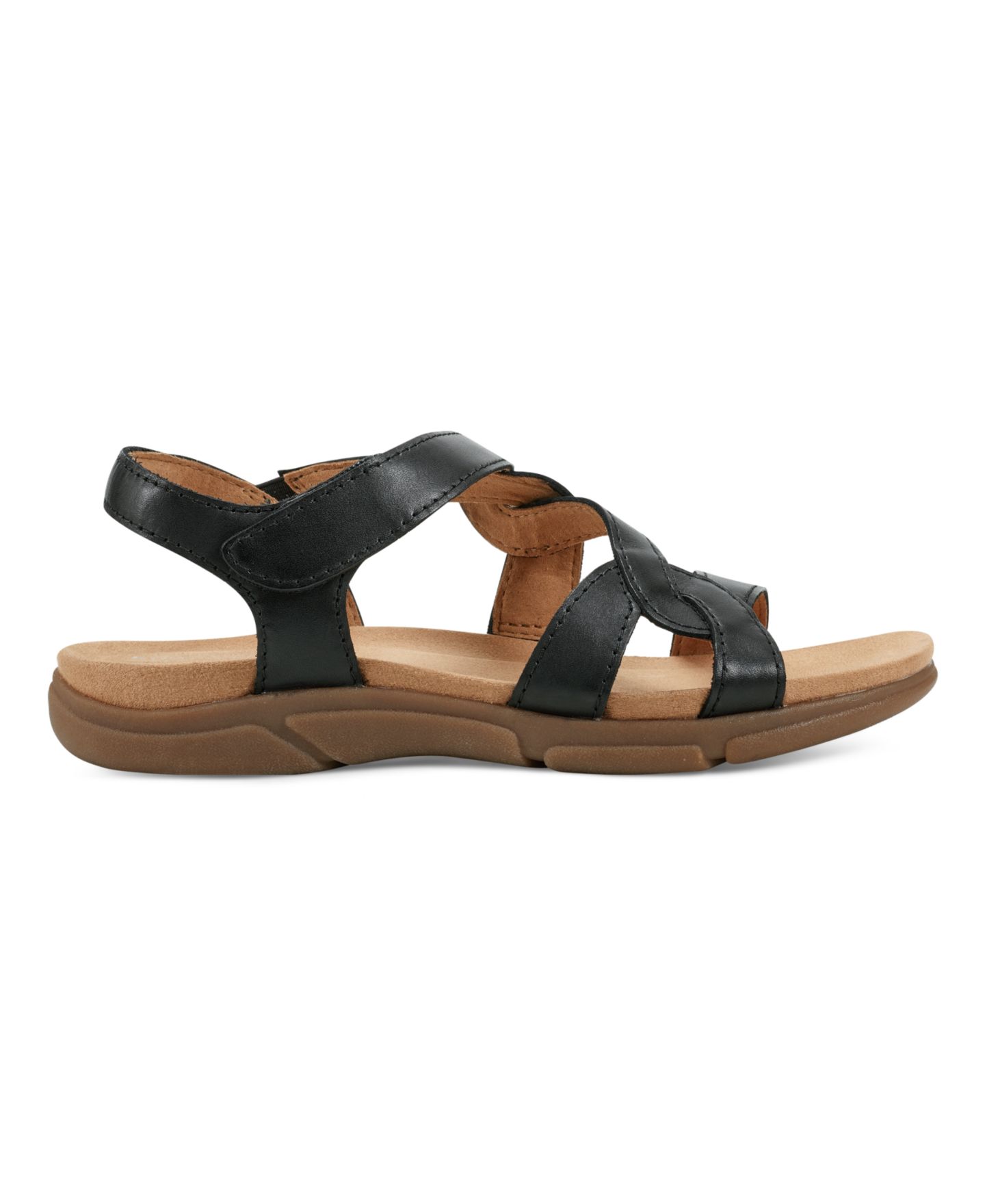 Женские сандалии Easy Spirit Minny Round Toe Casual Flat, цвет: Чёрный кожаный — фото 2