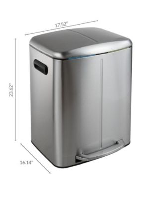 Marco Rectangular Double Bucket Trash Can with Soft-Close Lid