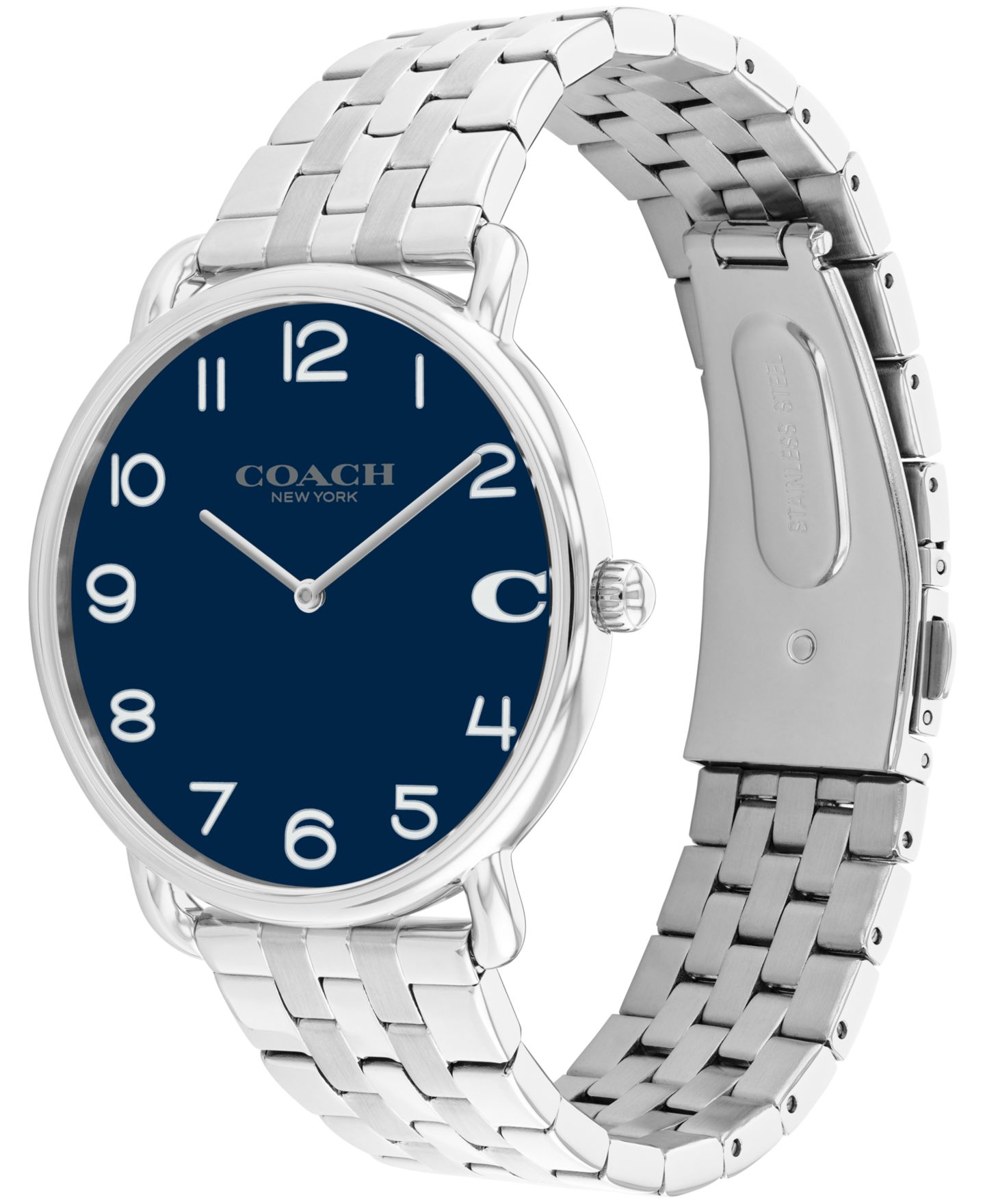 Мужские часы COACH Elliot Silver-Tone Stainless Steel Bracelet Watch 40mm — фото 2