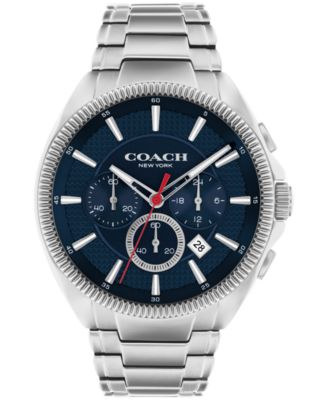 Offers COACH- CASEY WATCH: UNISEX STAINLESS STEEL BAND W/ BLUE FACE