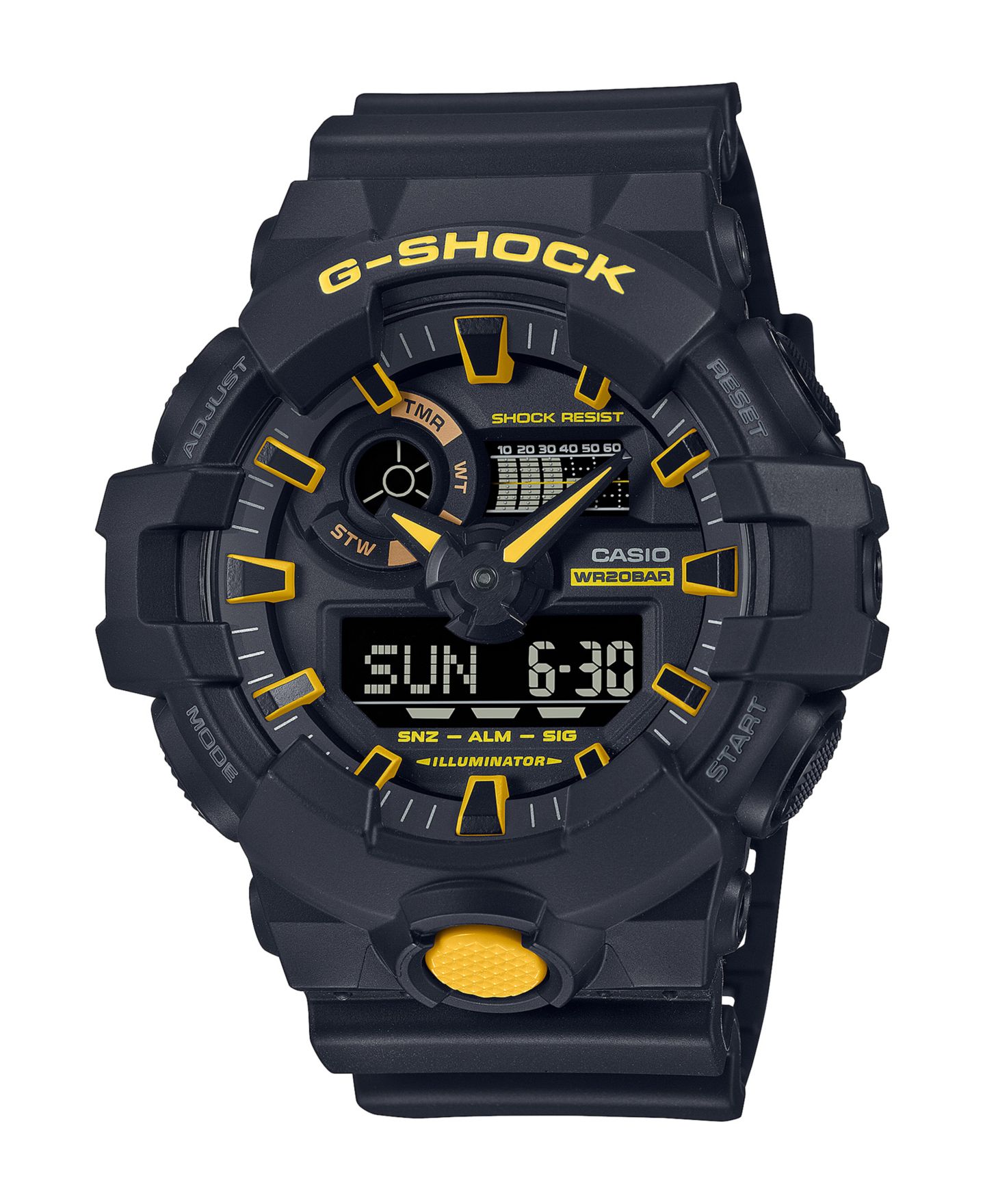 Мужские часы G-Shock Analog Digital Black Resin Watch 53.4mm, GA700CY-1A — фото 1