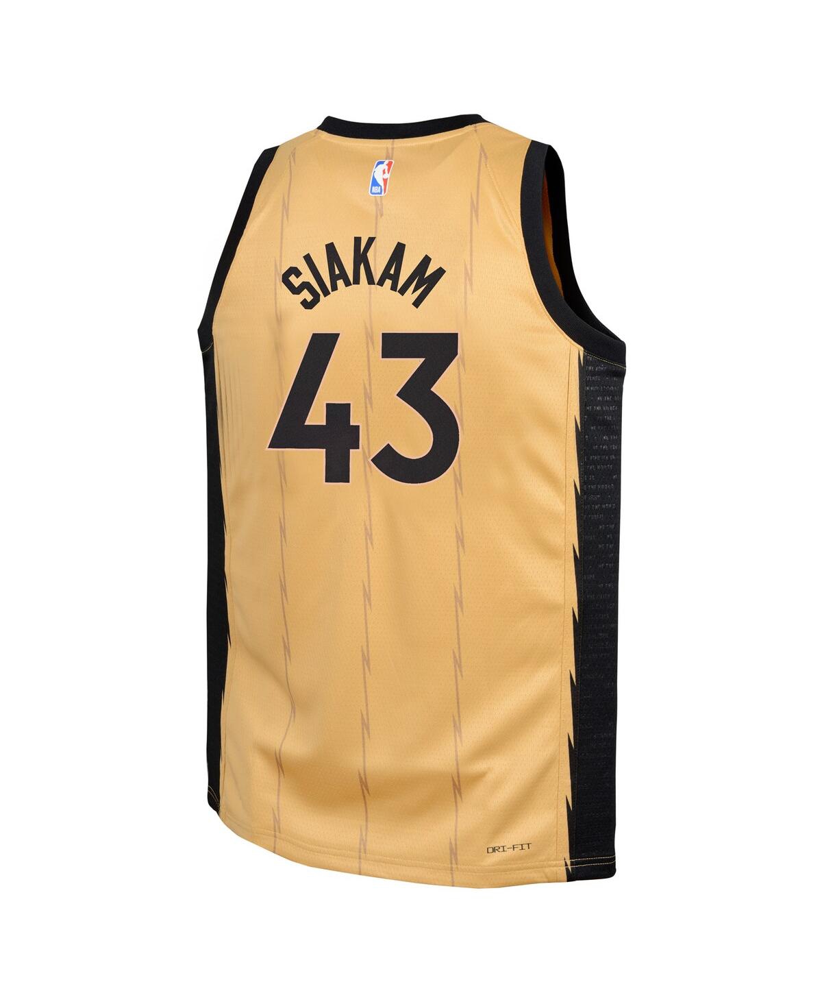 Big Boys Nike Pascal SiakamToronto Raptors 2023/24 Swingman Replica Jersey - City Edition - Gold