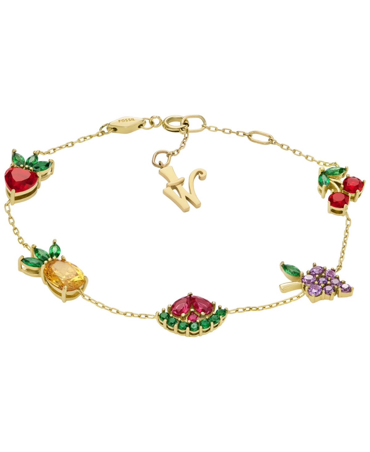 X Willy Wonka Special Edition Women's Gold-Tone Stainless Steel Station Bracelet - Gold