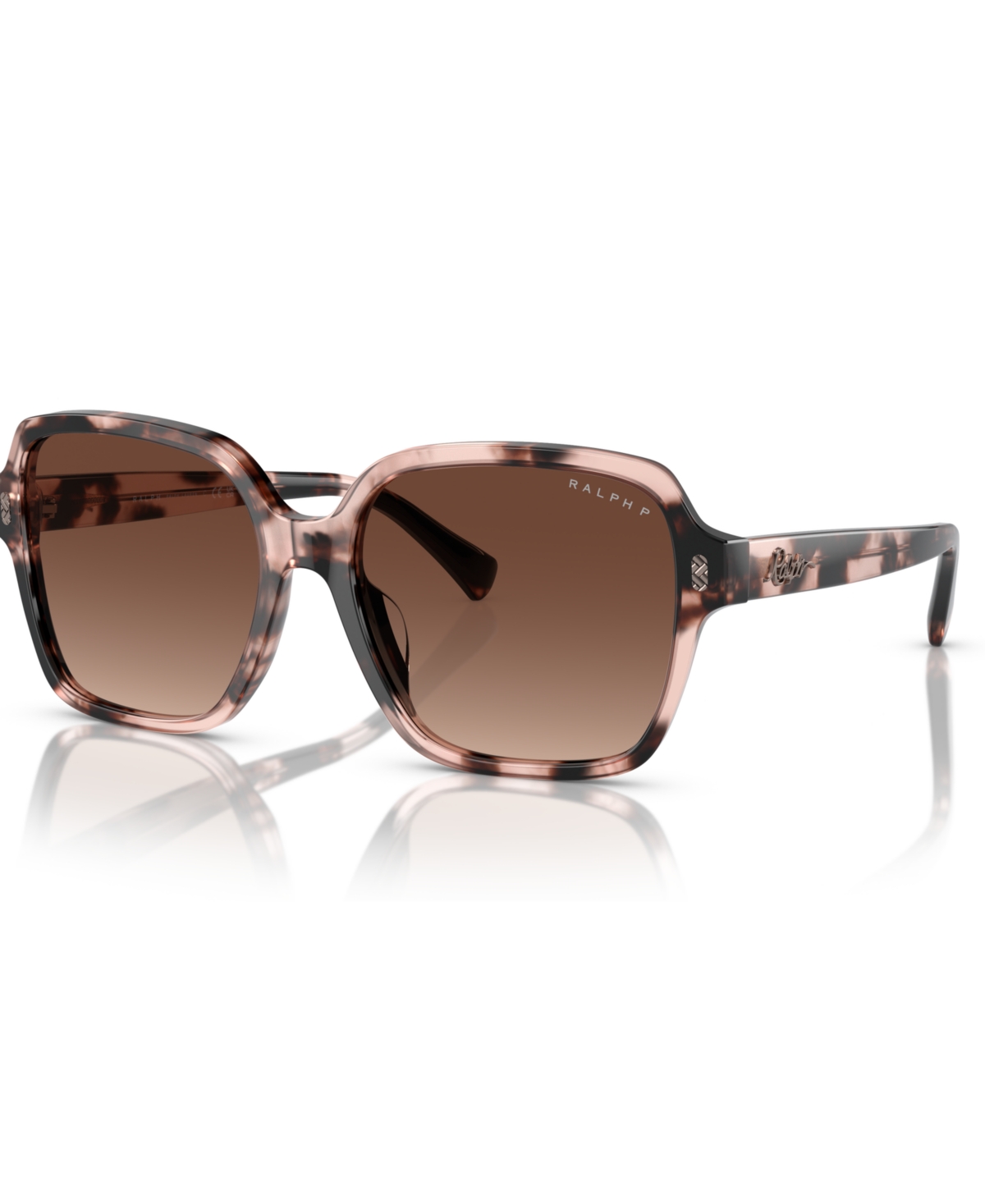 Ralph By Ralph Lauren Women's Polarized Sunglasses, Gradient Polar Ra5304u In Shiny Pink Havana