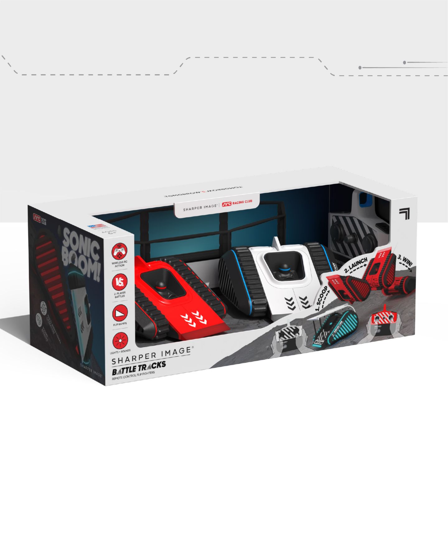 Детские игрушки Sharper Image Battle Tracks Knockout Remote Control Flip Ramp Space Tank Wars Toys — фото 7