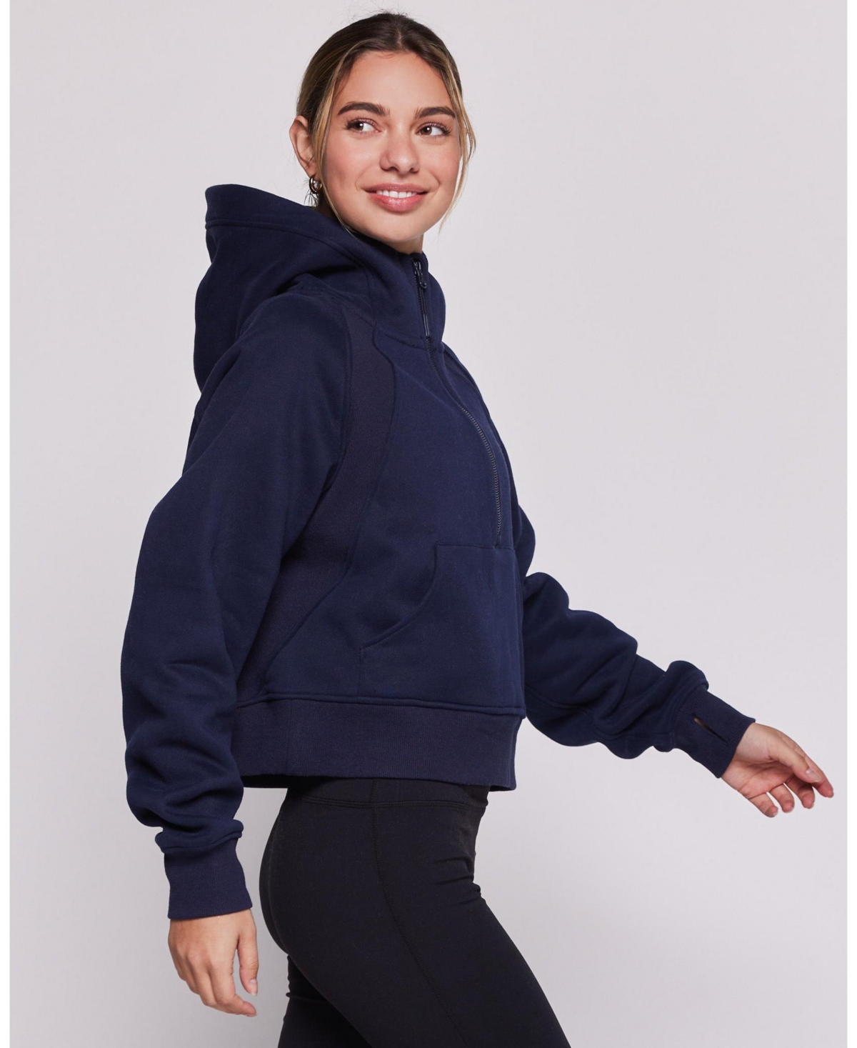 Effortless Fleece Half Zip Hoodie For Women