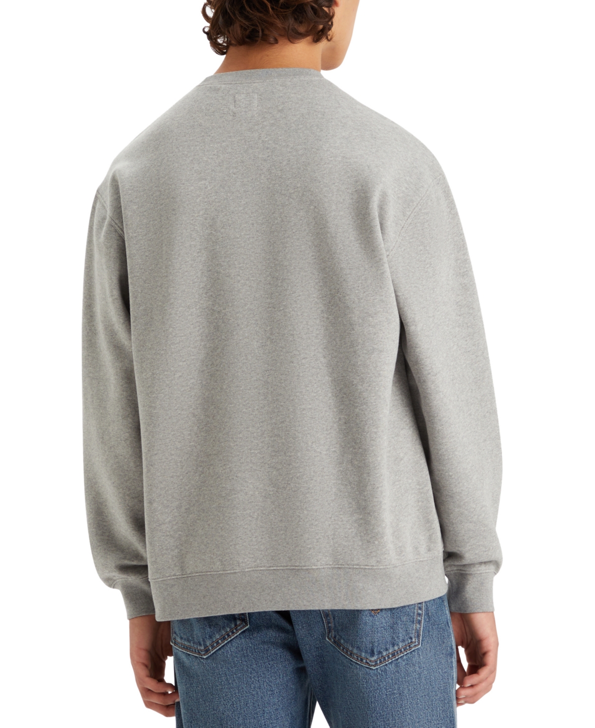 Shop Levi's Men's Relaxed-fit Logo Crewneck Sweatshirt In Logo Grey