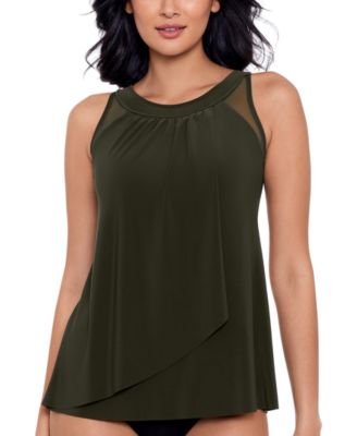 Flattering Olive Green Tank Top with Shapewear