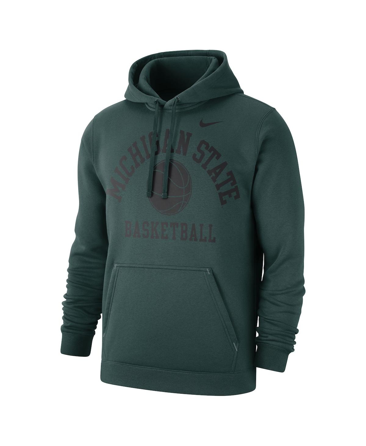 Shop Nike Men's  Green Michigan State Spartans Basketball Club Fleece Pullover Hoodie