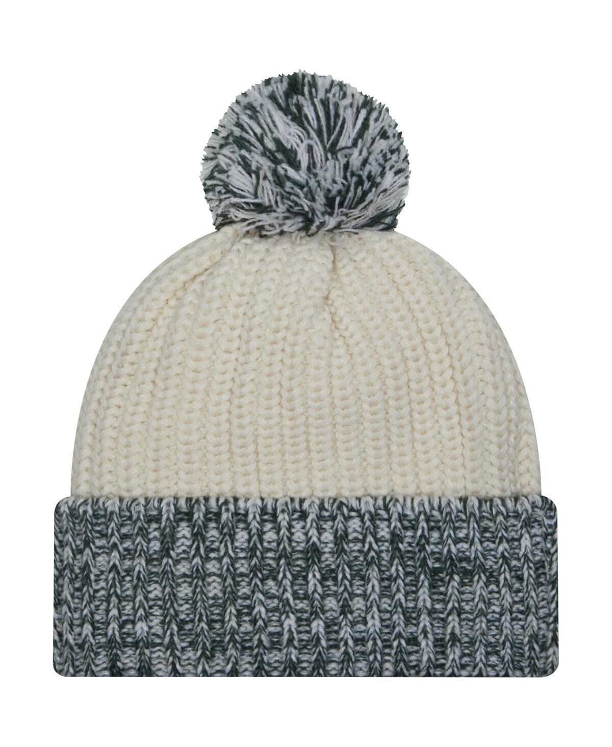 Women's New EraMichigan State Spartans Fresh Cuffed Knit Hat with Pom - Cream