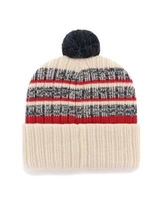 Men's Natural Boston Red Sox Tavern Cuffed Knit Hat with Pom